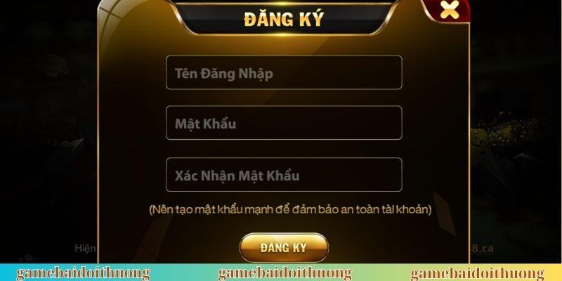 Biểu mẫu hoàn toàn đăng ký tại cổng game GO88