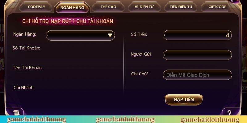 Phương thức nạp rút đa dạng đảm bảo an toàn
