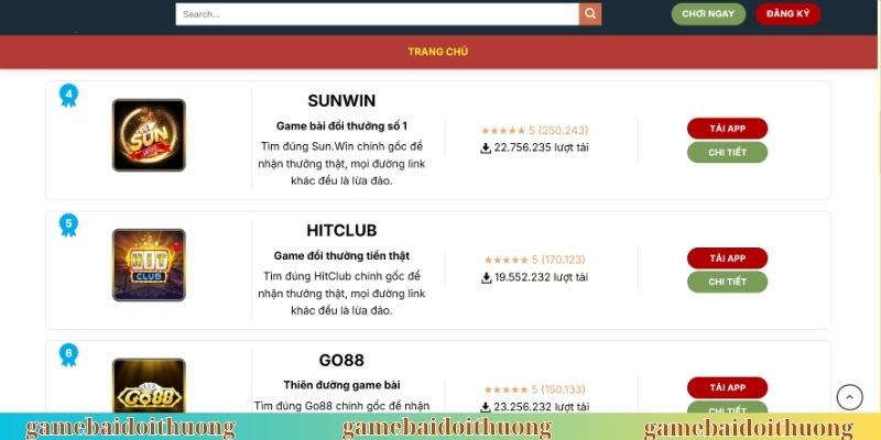 Thông tin đầy đủ về trang web uy tín Game Bài Đổi Thưởng